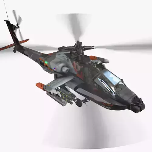Apache AH-64D Royal Netherlands Airforce Complex  Animation Low-poly 3D model