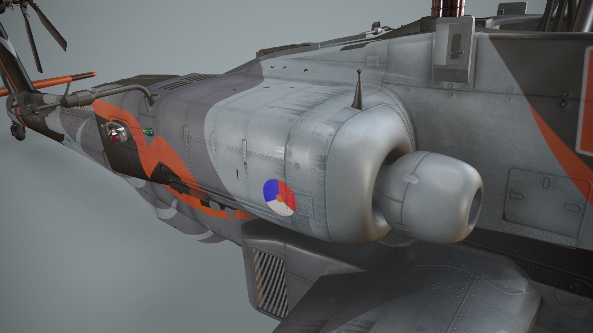 Apache AH-64D Royal Netherlands Airforce Complex  Animation Low-poly 3D model_15