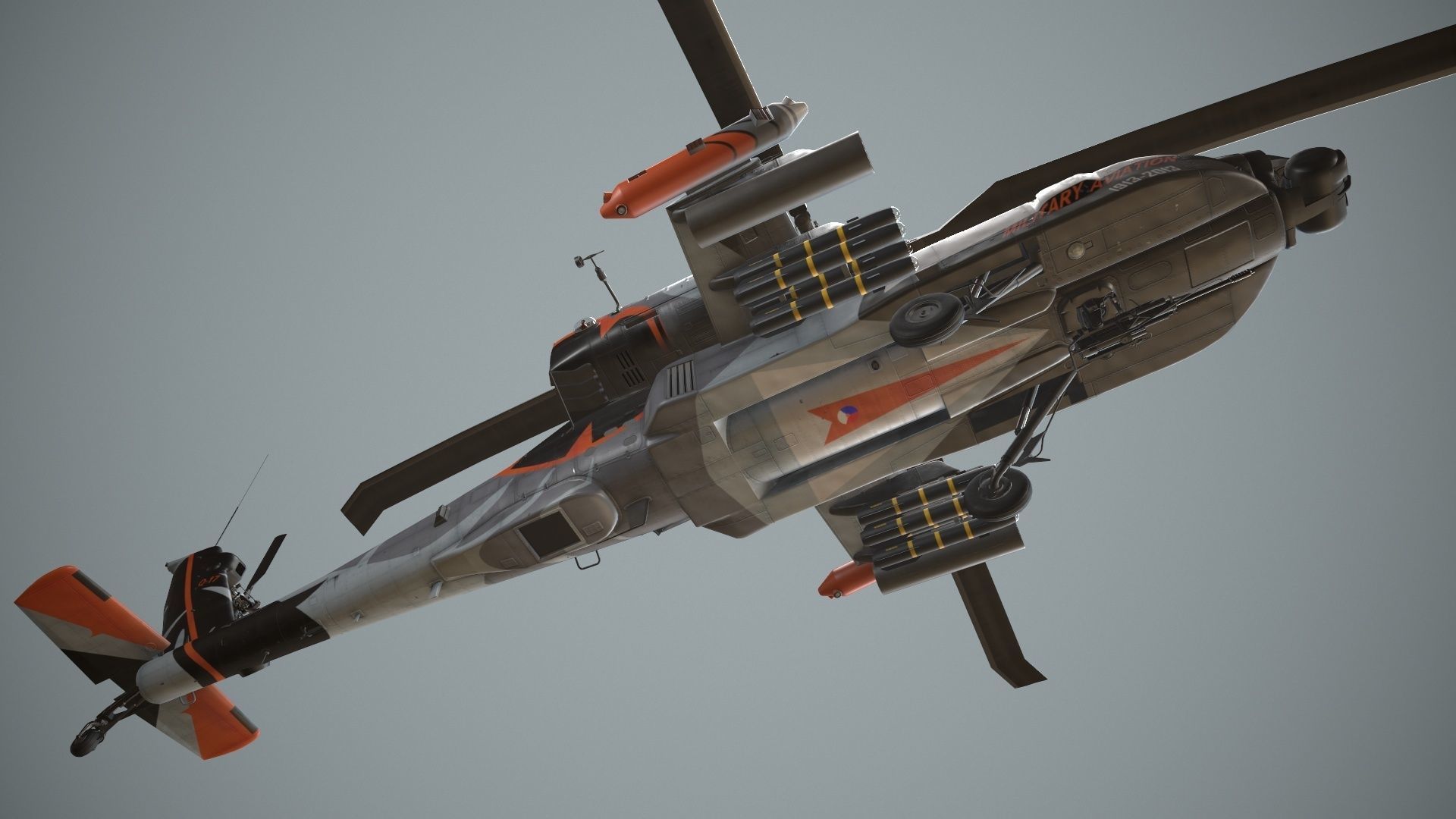 Apache AH-64D Royal Netherlands Airforce Complex  Animation Low-poly 3D model_10