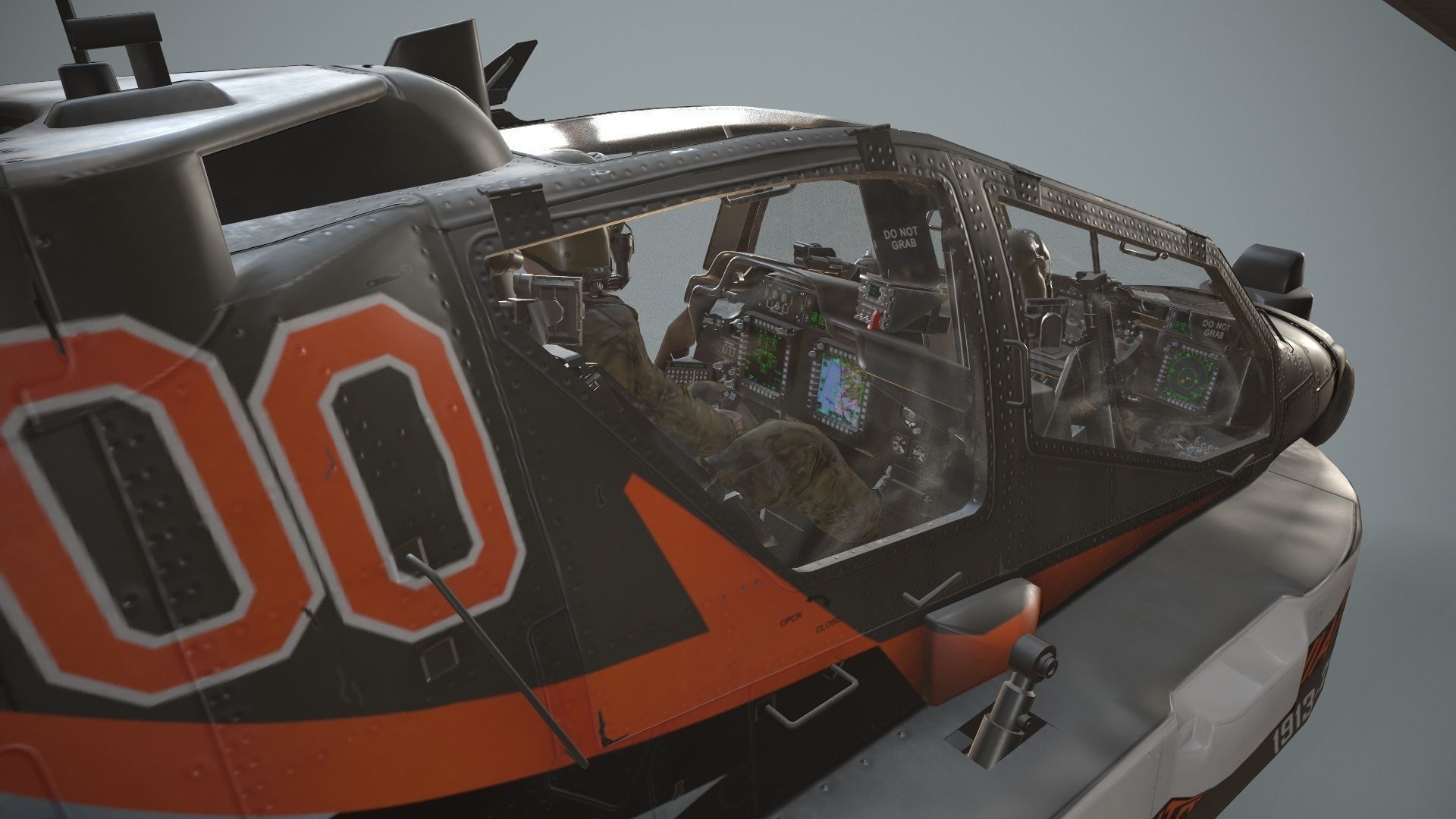 Apache AH-64D Royal Netherlands Airforce Complex  Animation Low-poly 3D model_19