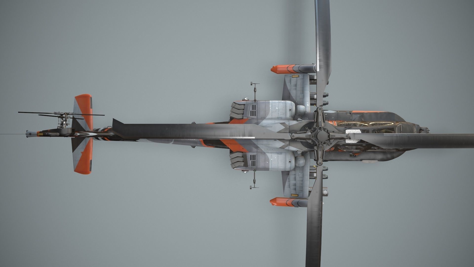 Apache AH-64D Royal Netherlands Airforce Complex  Animation Low-poly 3D model_11