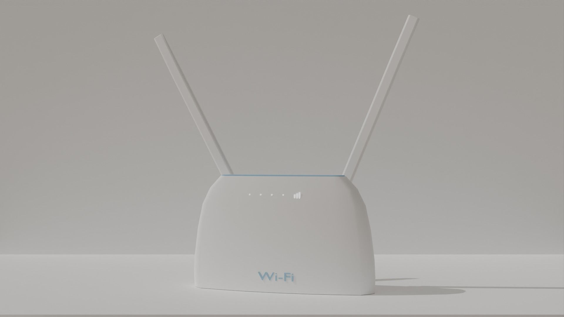 White Minimalistic Wi-Fi Modem Create Stylish 3D Environments Low-poly 3D model_25