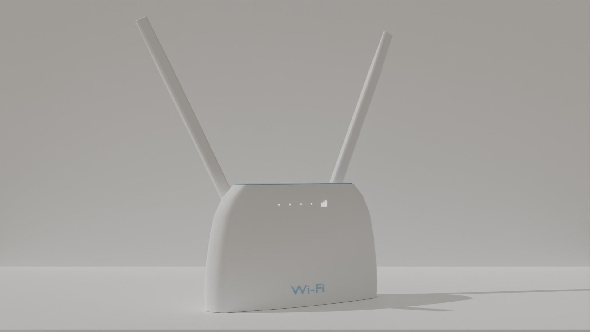 White Minimalistic Wi-Fi Modem Create Stylish 3D Environments Low-poly 3D model_4