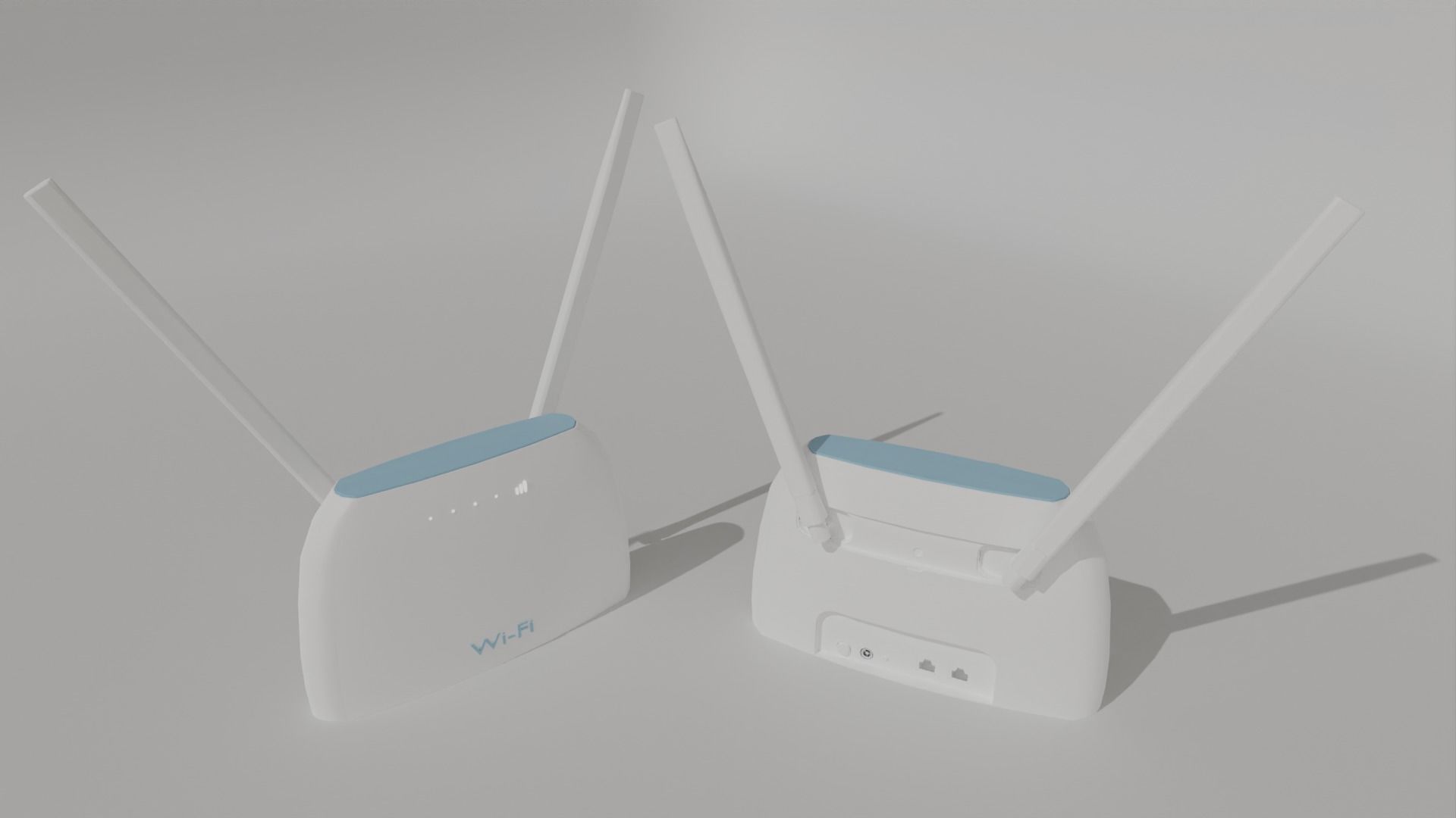 White Minimalistic Wi-Fi Modem Create Stylish 3D Environments Low-poly 3D model_27