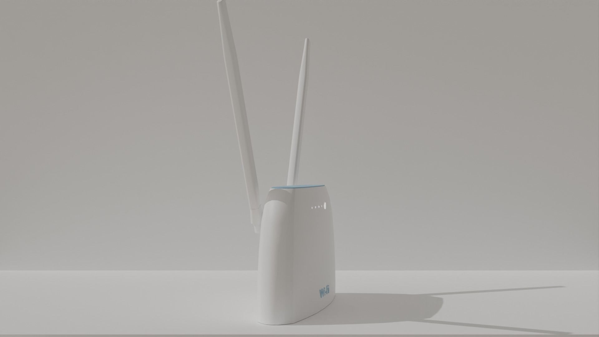 White Minimalistic Wi-Fi Modem Create Stylish 3D Environments Low-poly 3D model_7