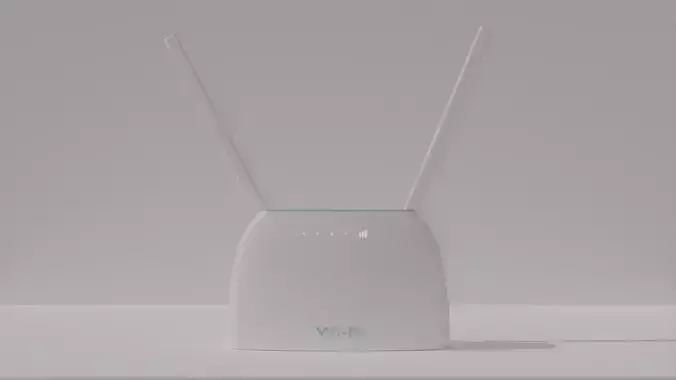 White Minimalistic Wi-Fi Modem Create Stylish 3D Environments Low-poly 3D model