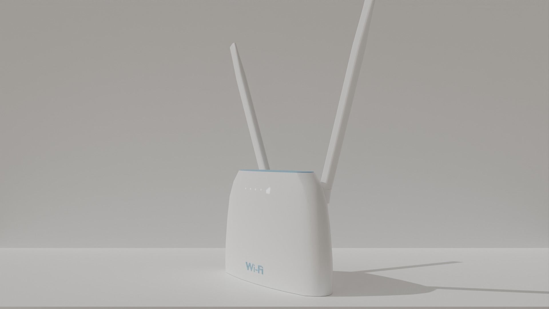 White Minimalistic Wi-Fi Modem Create Stylish 3D Environments Low-poly 3D model_22