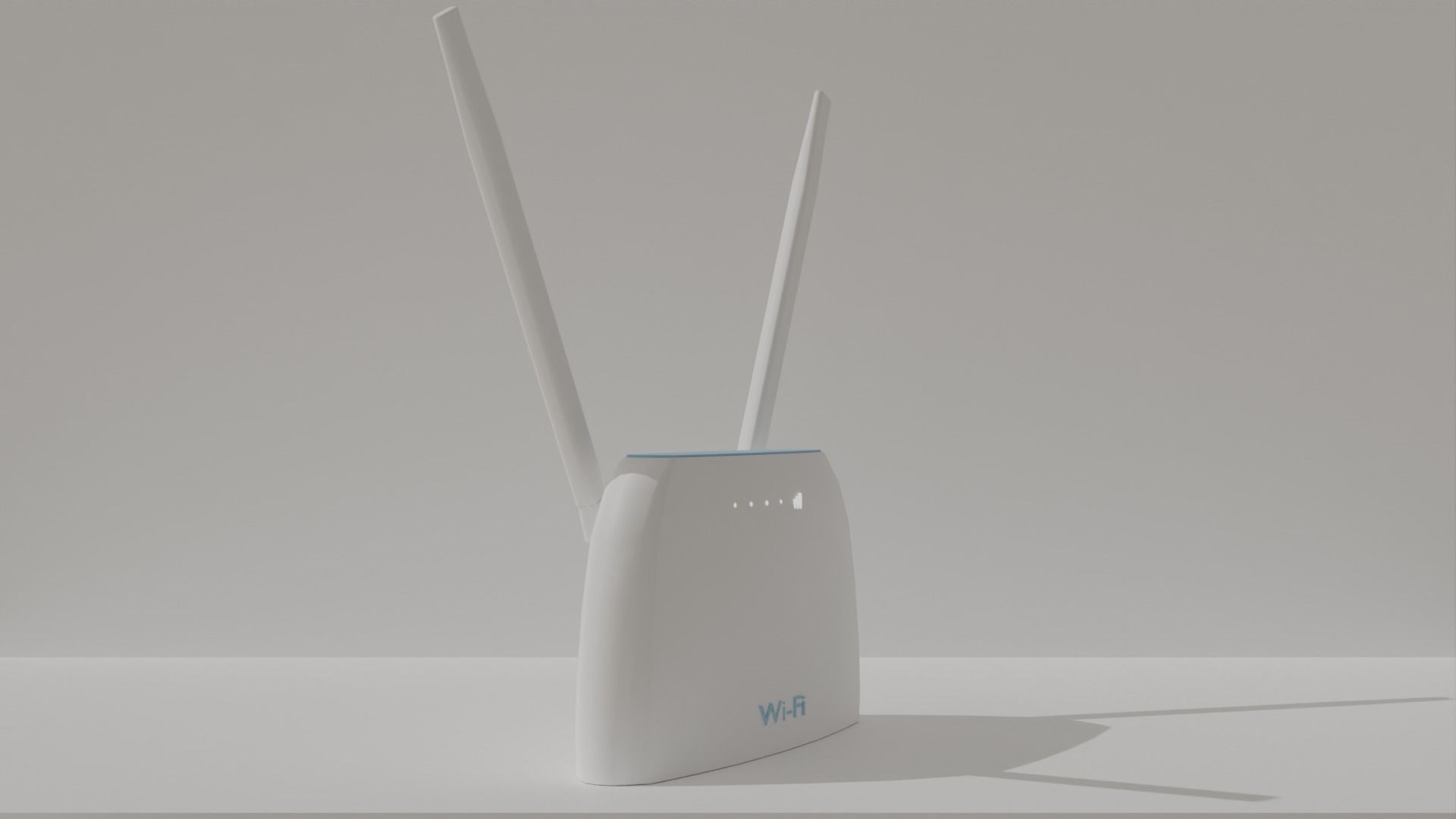 White Minimalistic Wi-Fi Modem Create Stylish 3D Environments Low-poly 3D model_6