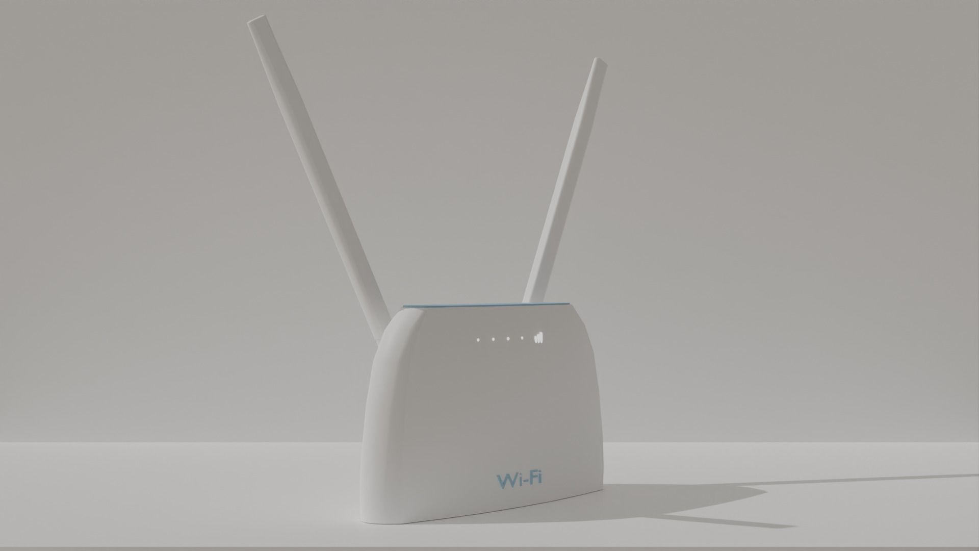 White Minimalistic Wi-Fi Modem Create Stylish 3D Environments Low-poly 3D model_5