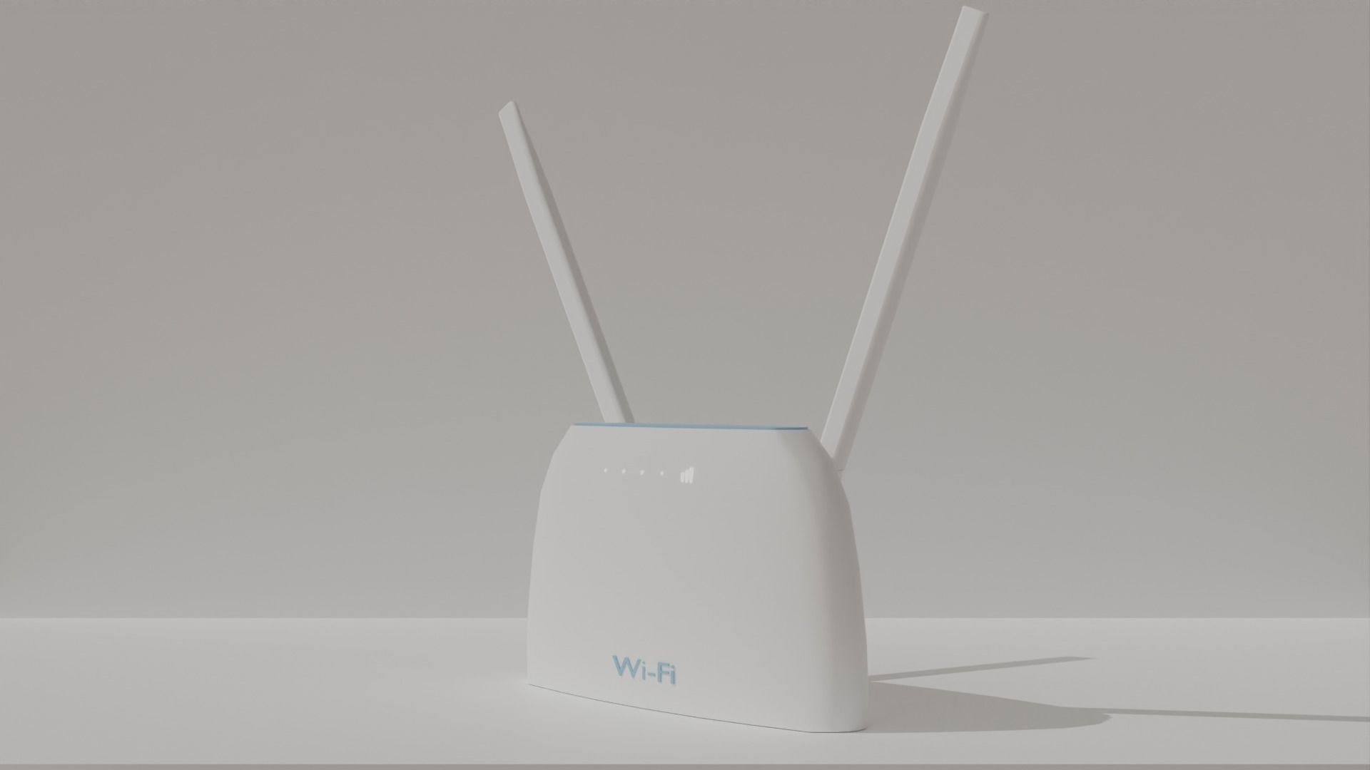 White Minimalistic Wi-Fi Modem Create Stylish 3D Environments Low-poly 3D model_23