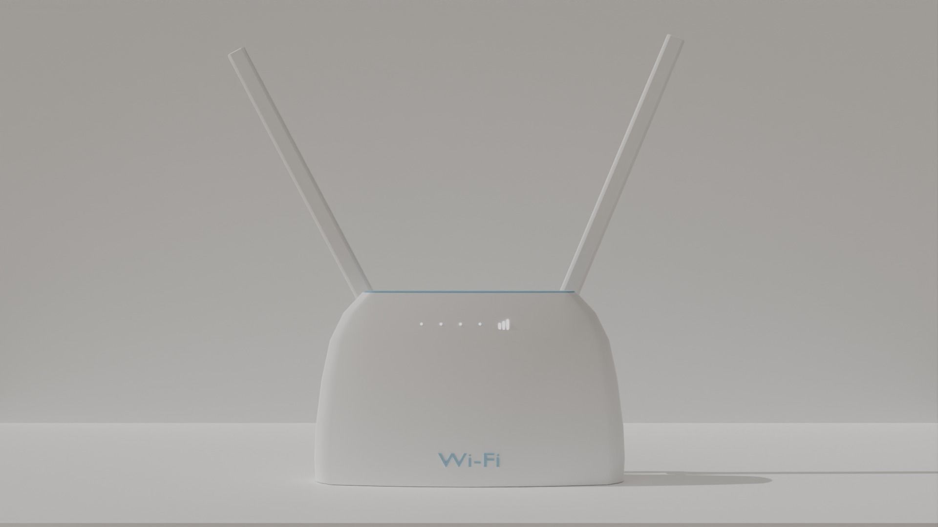 White Minimalistic Wi-Fi Modem Create Stylish 3D Environments Low-poly 3D model_26