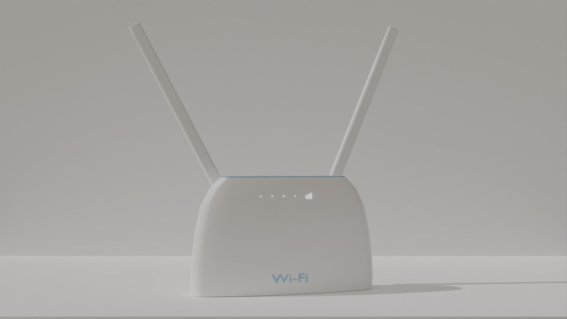 White Minimalistic Wi-Fi Modem Create Stylish 3D Environments Low-poly 3D model_3
