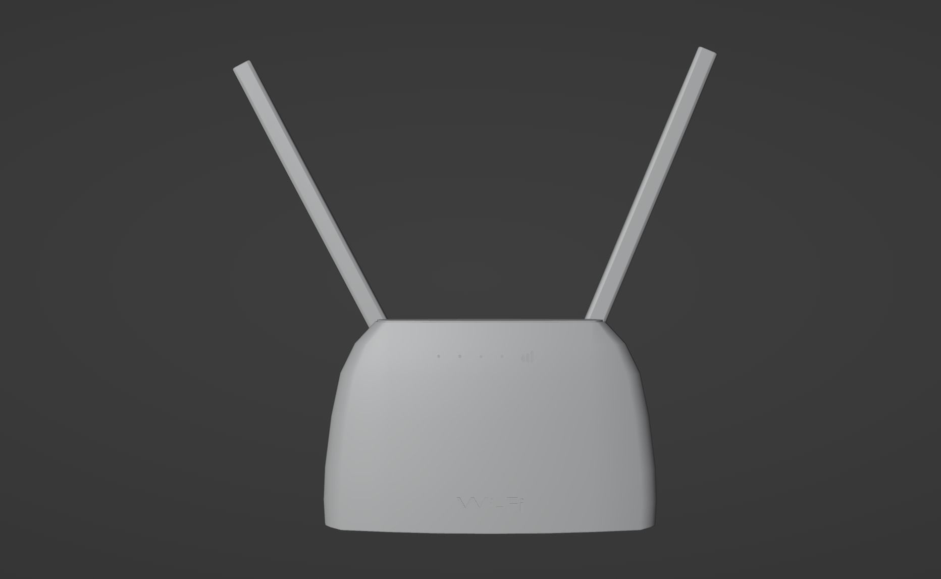 White Minimalistic Wi-Fi Modem Create Stylish 3D Environments Low-poly 3D model_2
