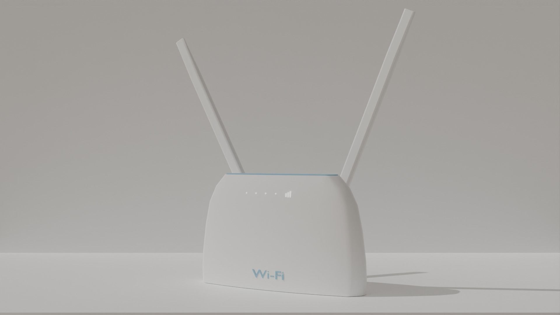 White Minimalistic Wi-Fi Modem Create Stylish 3D Environments Low-poly 3D model_24