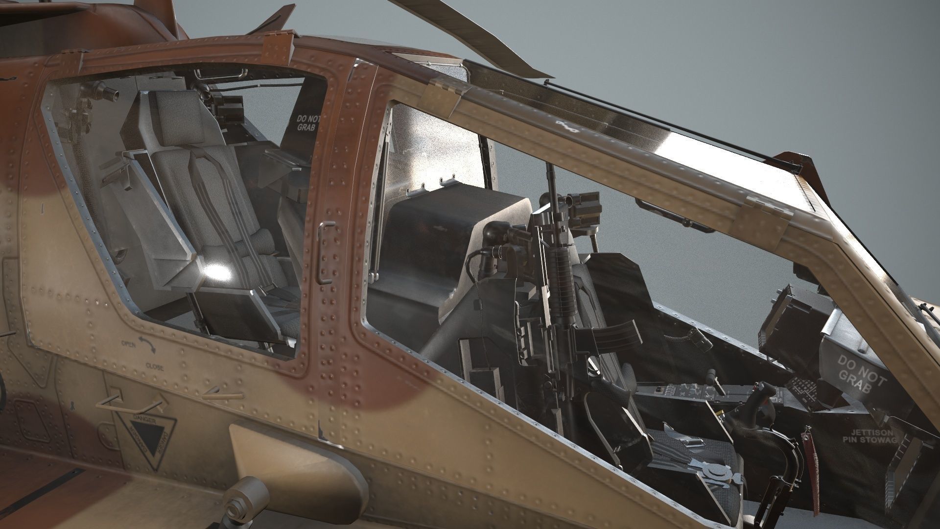 Apache AH-64E Qatar Emiri Air Force Static Low-poly 3D model_14