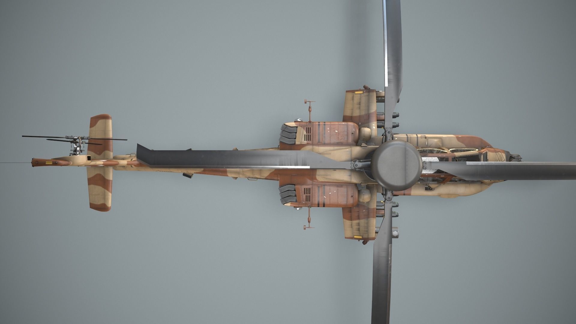 Apache AH-64E Qatar Emiri Air Force Static Low-poly 3D model_9