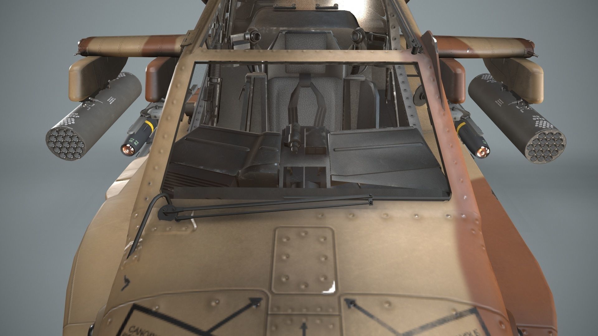 Apache AH-64E Qatar Emiri Air Force Static Low-poly 3D model_15