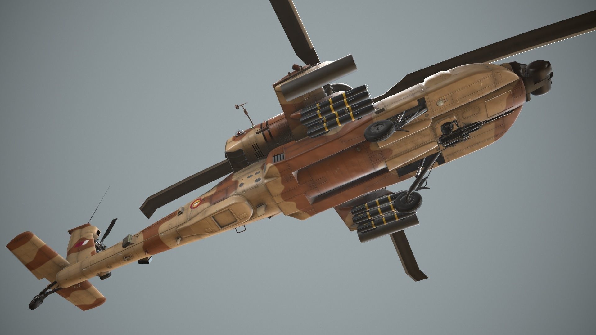 Apache AH-64E Qatar Emiri Air Force Static Low-poly 3D model_8