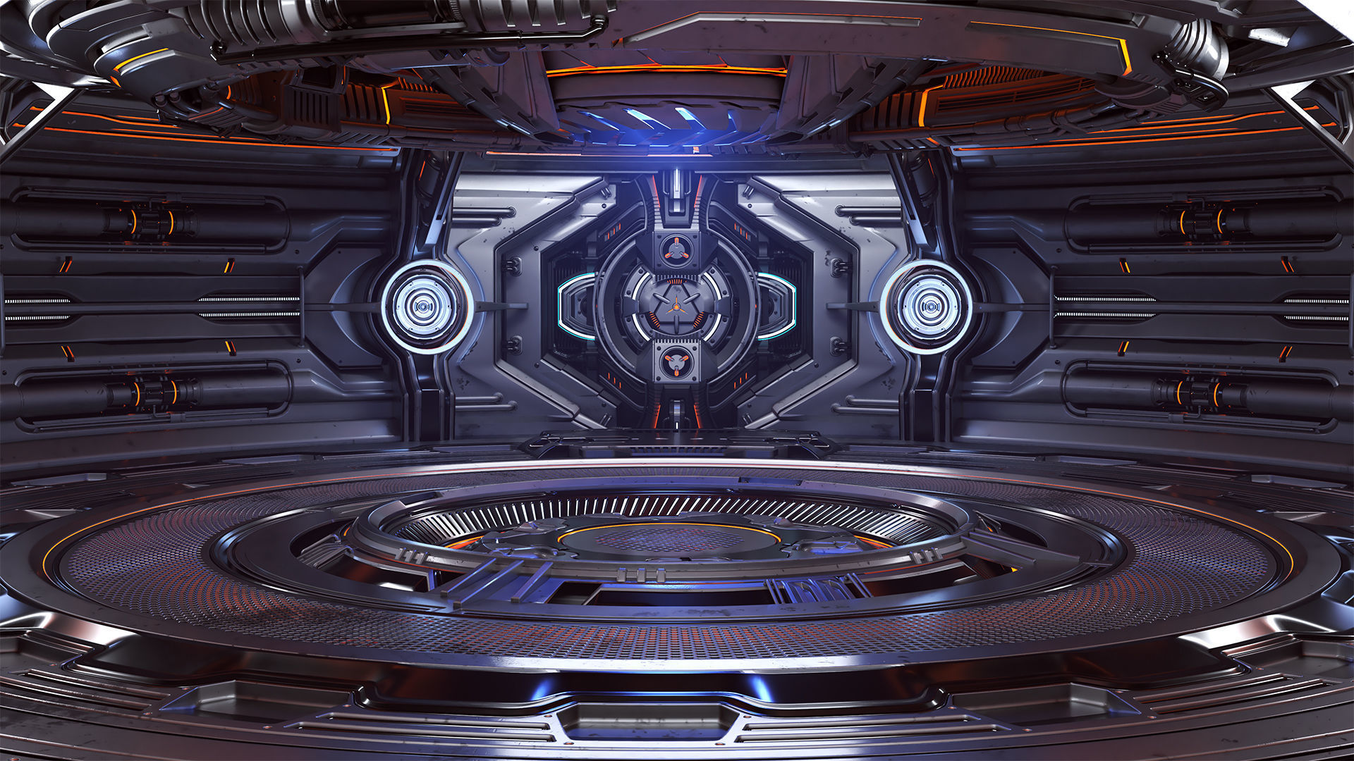 Sci-Fi Futuristic Hall For Rendering 3D model | CGTrader