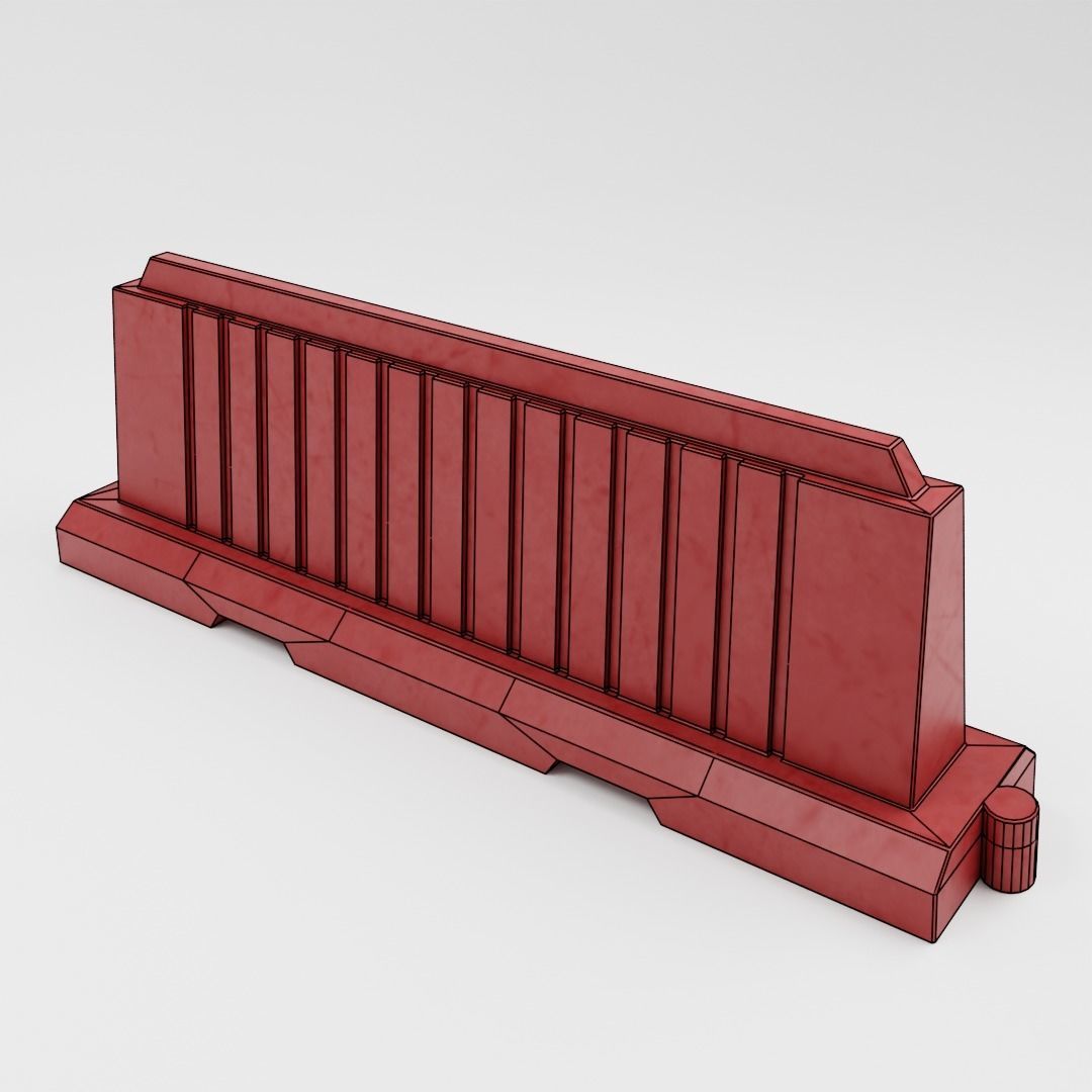 Decorative City Barriers Low-poly 3D model_10