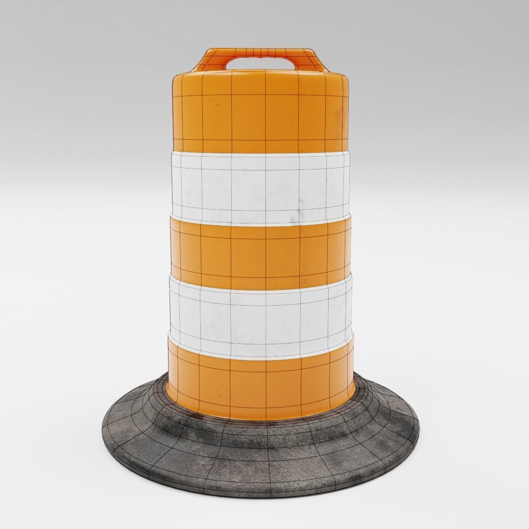 Decorative City Barriers Low-poly 3D model_6