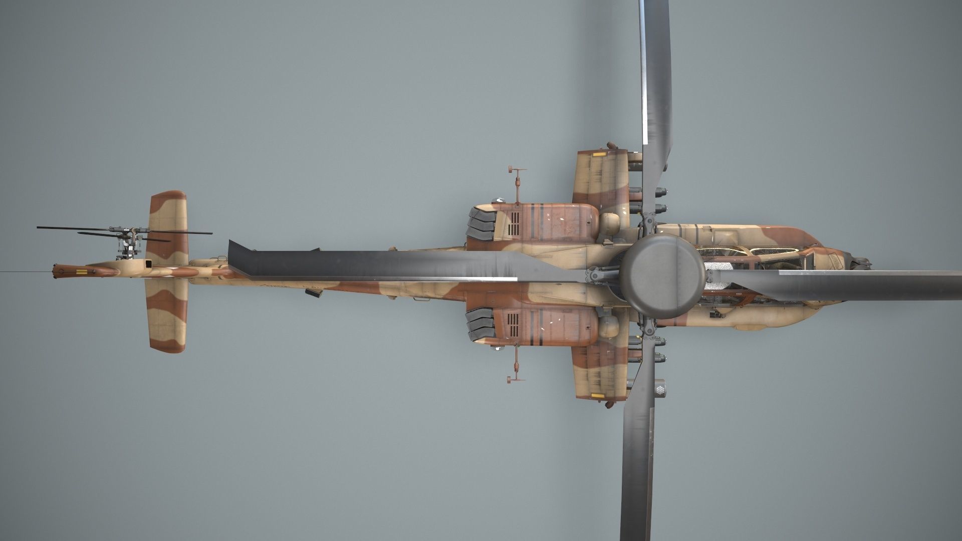 Apache AH-64E Qatar Emiri Air Force Basic Animation Low-poly 3D model_11