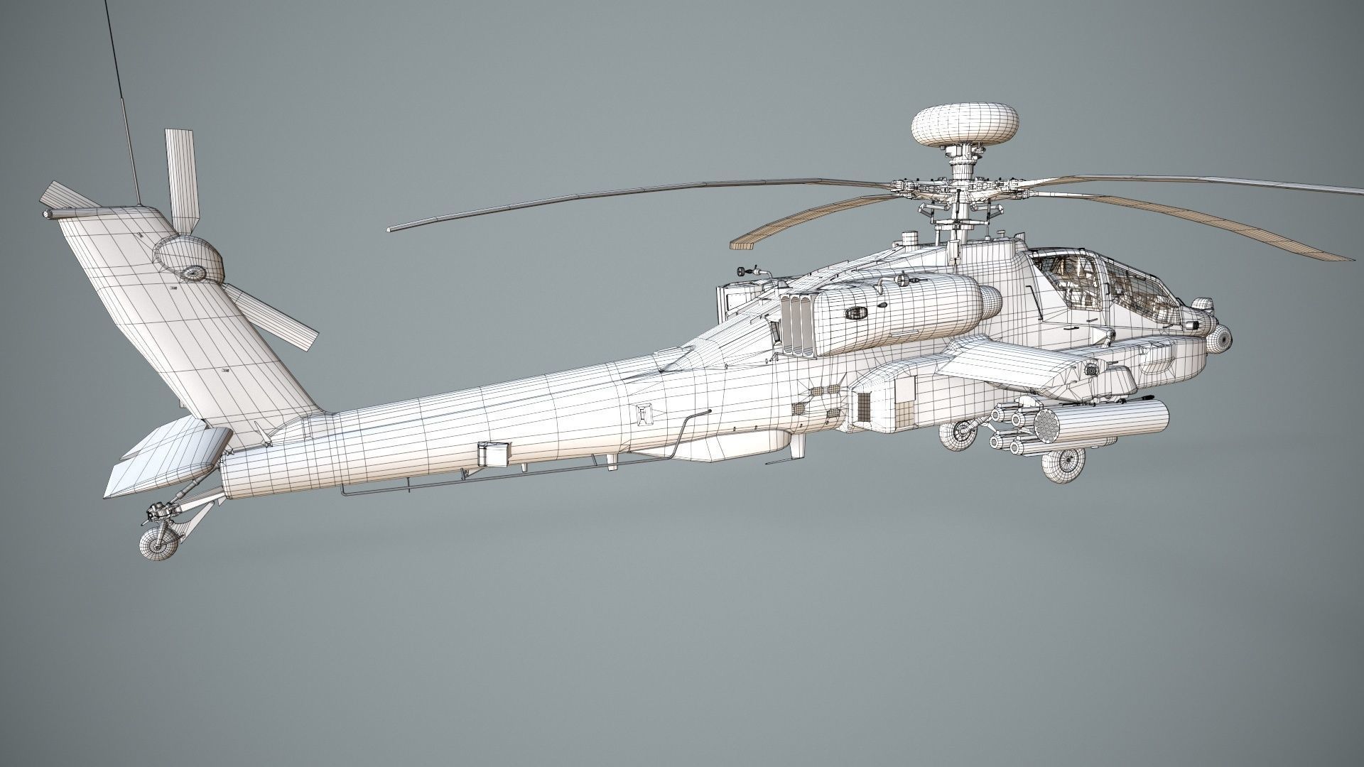 Apache AH-64E Qatar Emiri Air Force Basic Animation Low-poly 3D model_27