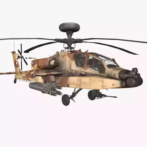 Apache AH-64E Qatar Emiri Air Force Basic Animation Low-poly 3D model