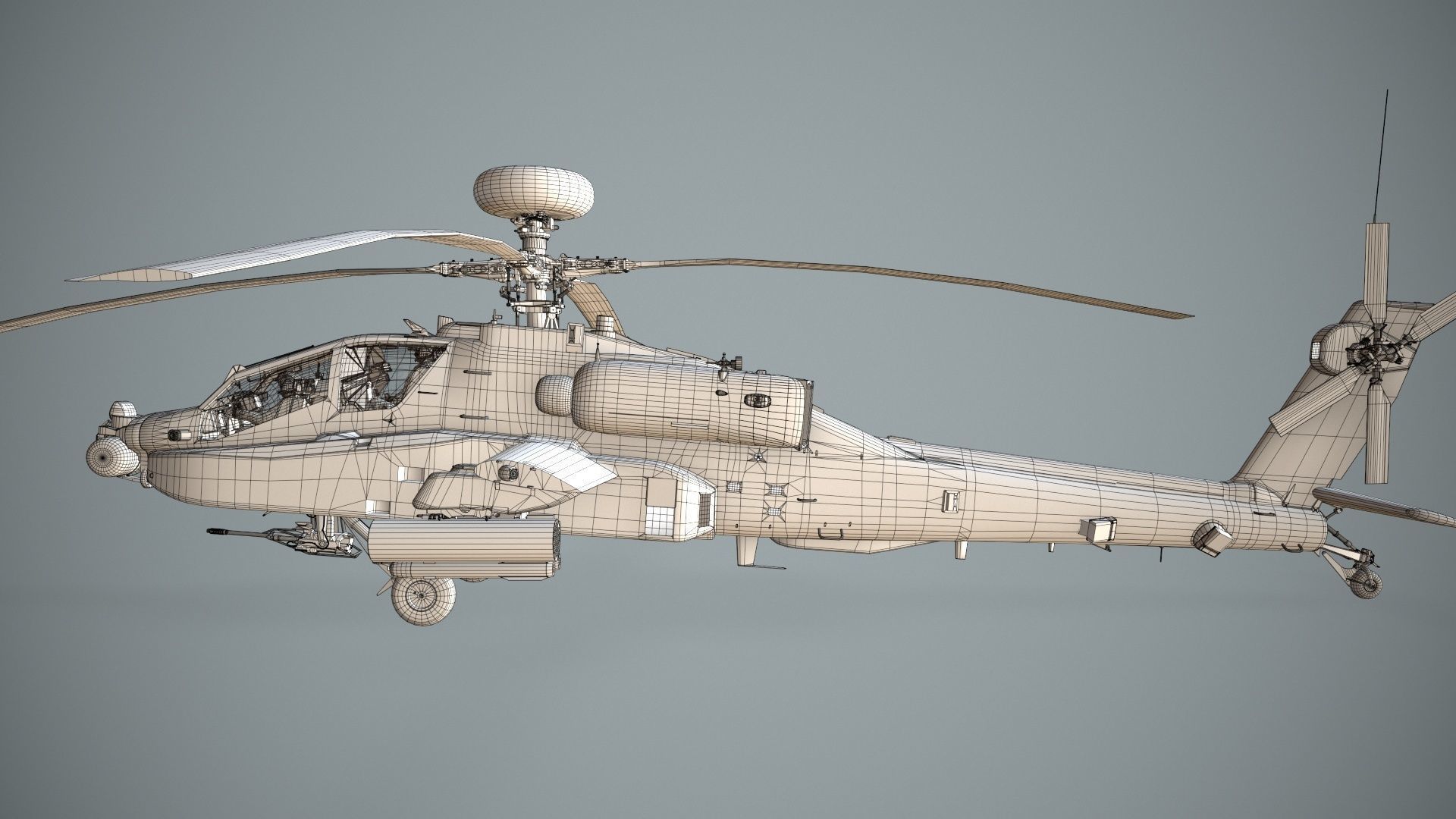 Apache AH-64E Qatar Emiri Air Force Basic Animation Low-poly 3D model_25