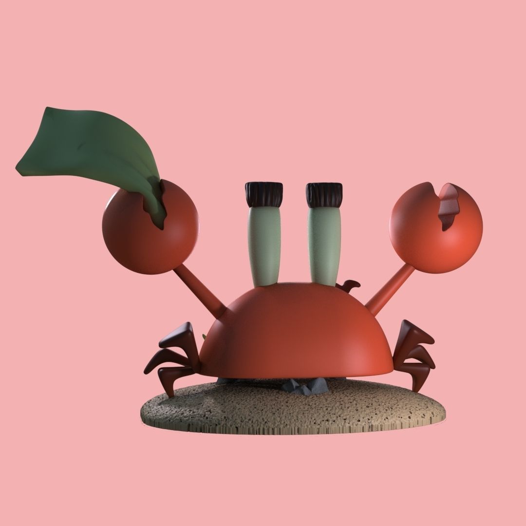 Primitive Mr Krabs 3D print model_4