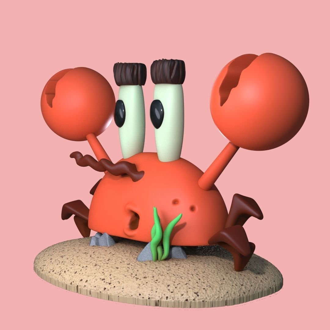 Primitive Mr Krabs 3D print model_5