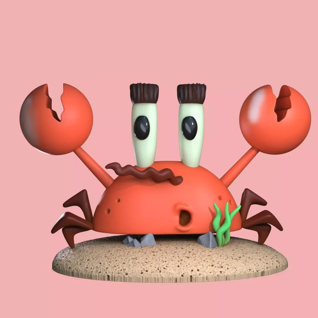 Primitive Mr Krabs 3D print model_0