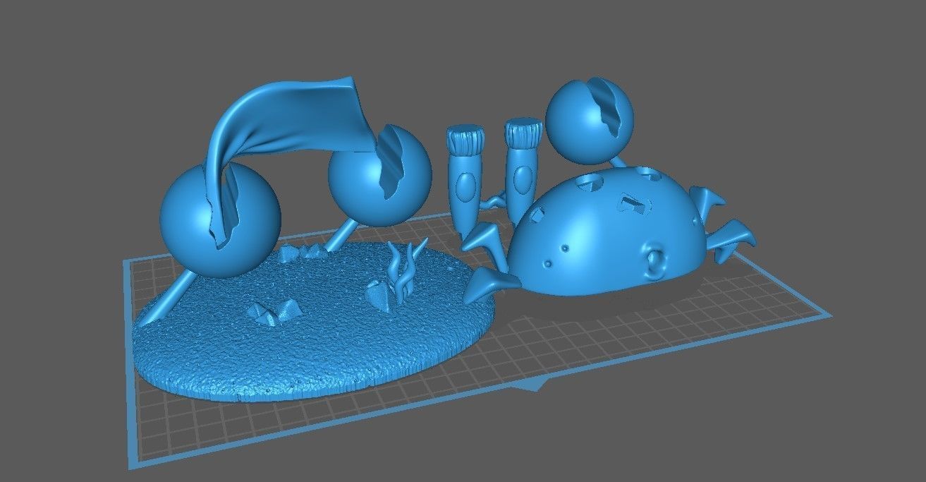 Primitive Mr Krabs 3D print model_9