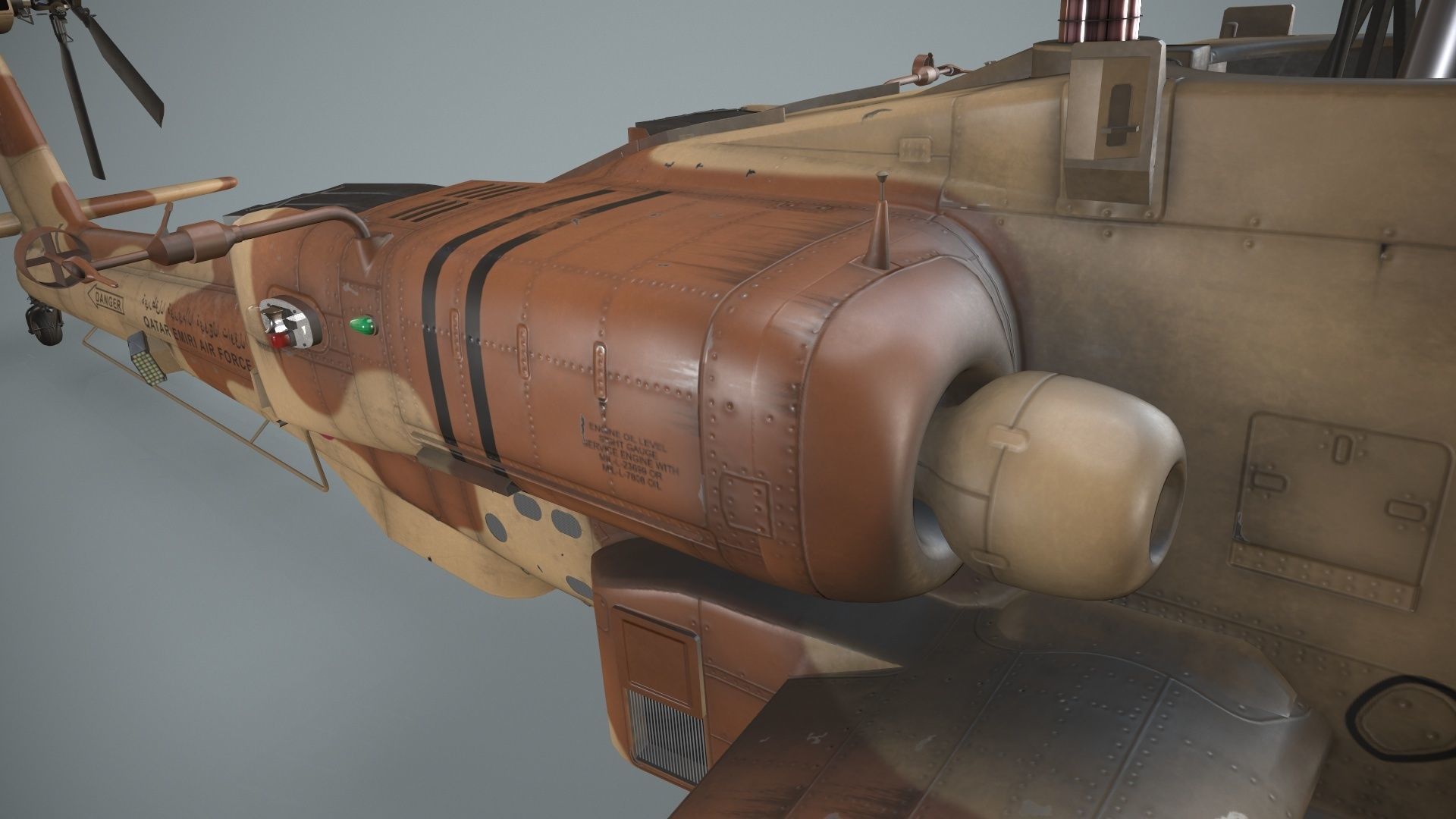 Apache AH-64E Qatar Emiri Air Force Complex Animation Low-poly 3D model_15