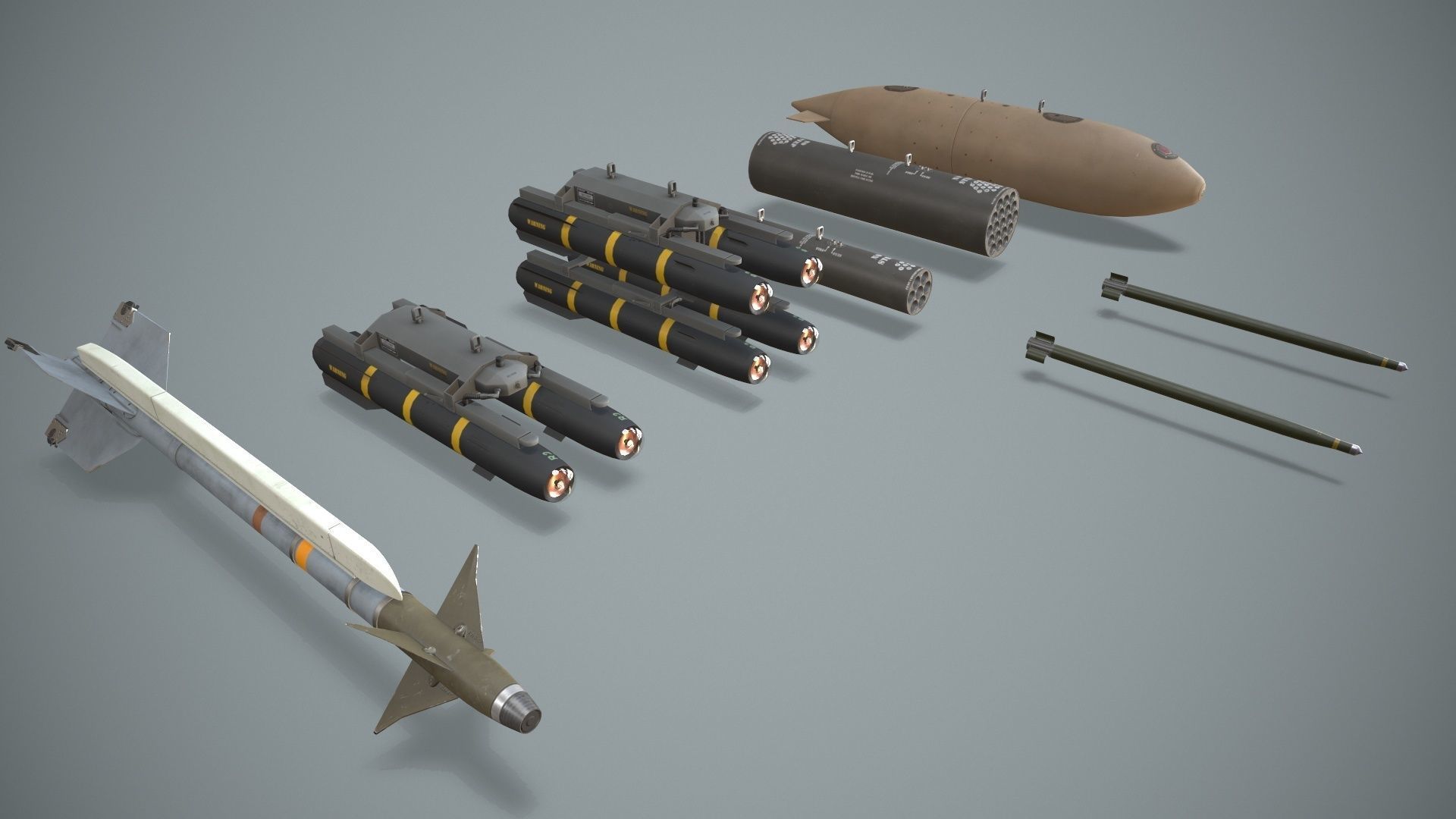 Apache AH-64E Qatar Emiri Air Force Complex Animation Low-poly 3D model_23