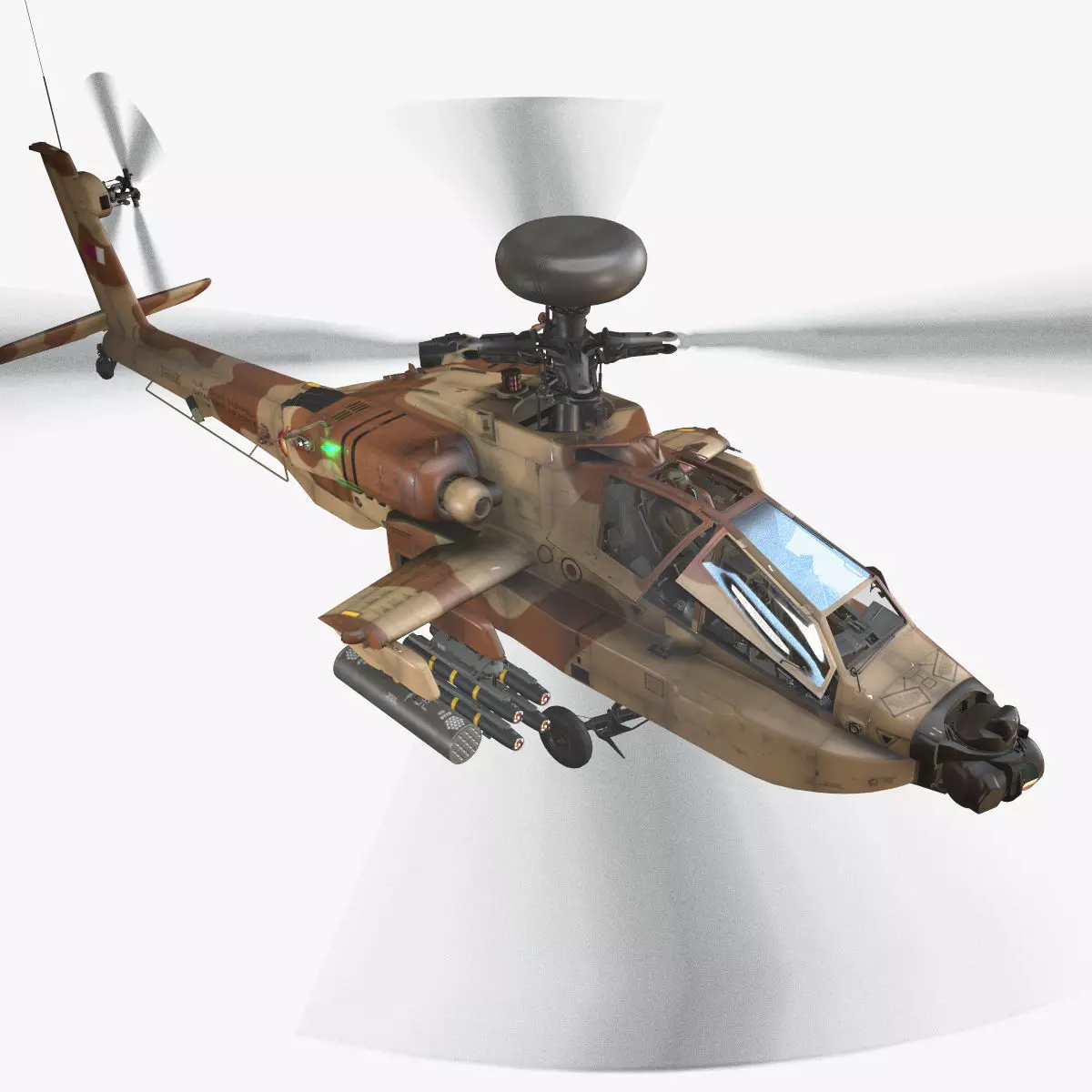 Apache AH-64E Qatar Emiri Air Force Complex Animation Low-poly 3D model_0