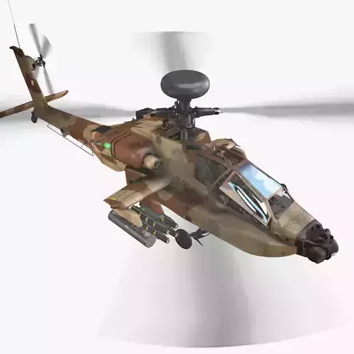 Apache AH-64E Qatar Emiri Air Force Complex Animation Low-poly 3D model