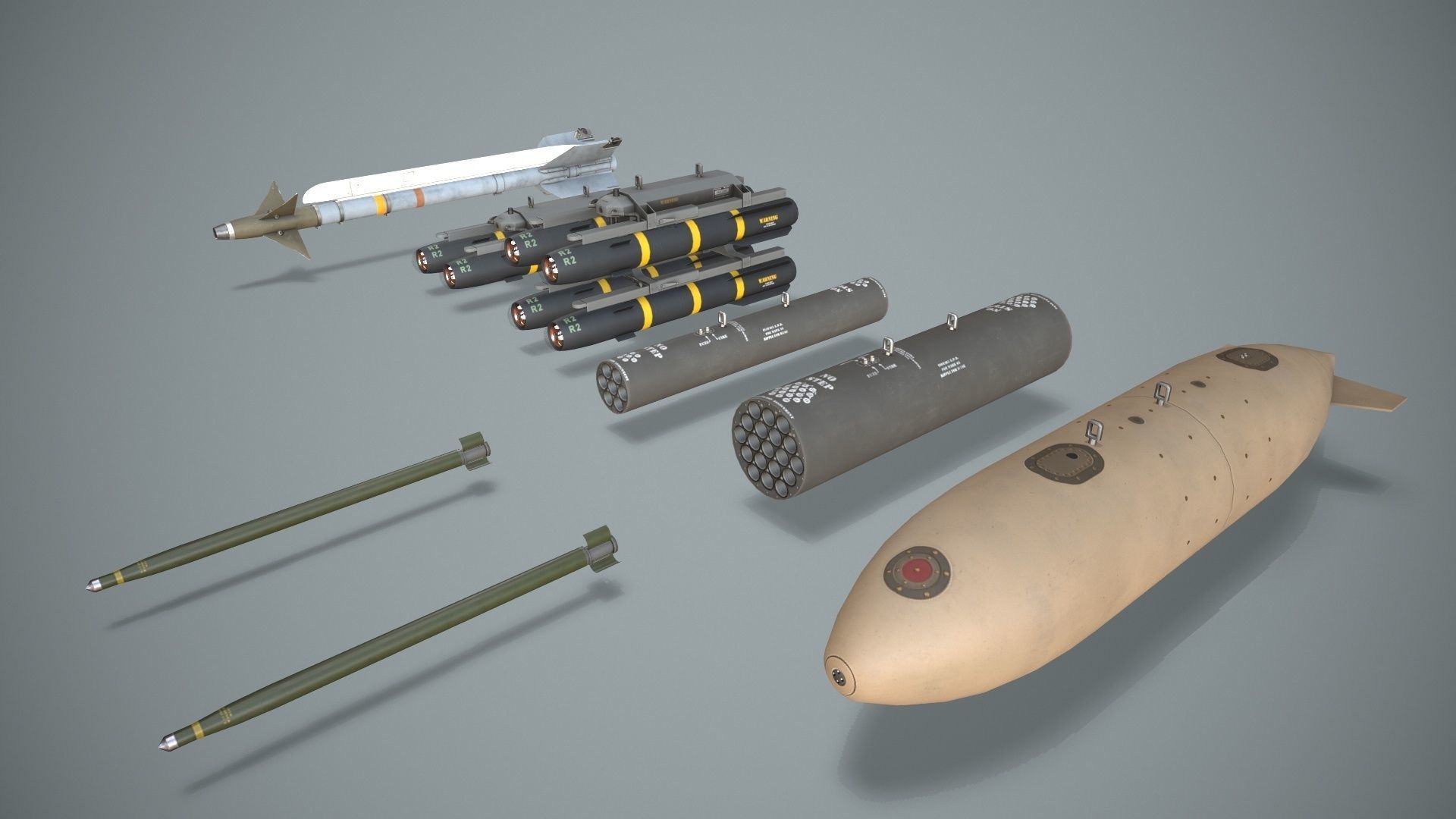 Apache AH-64E Qatar Emiri Air Force Complex Animation Low-poly 3D model_21