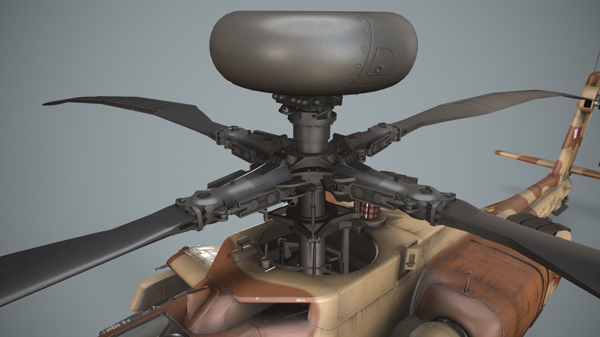 Apache AH-64E Qatar Emiri Air Force Complex Animation Low-poly 3D model_13