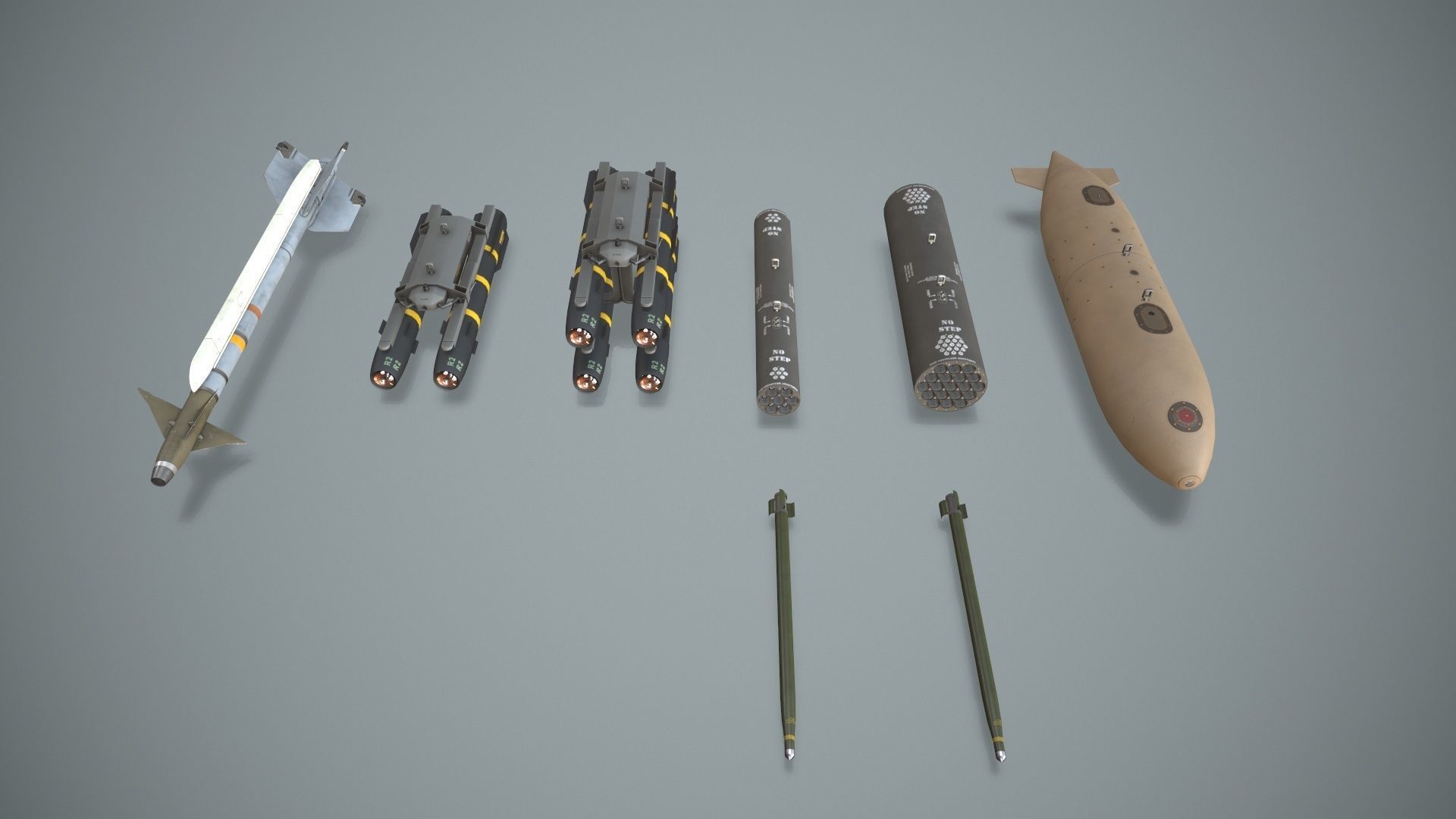 Apache AH-64E Qatar Emiri Air Force Complex Animation Low-poly 3D model_22