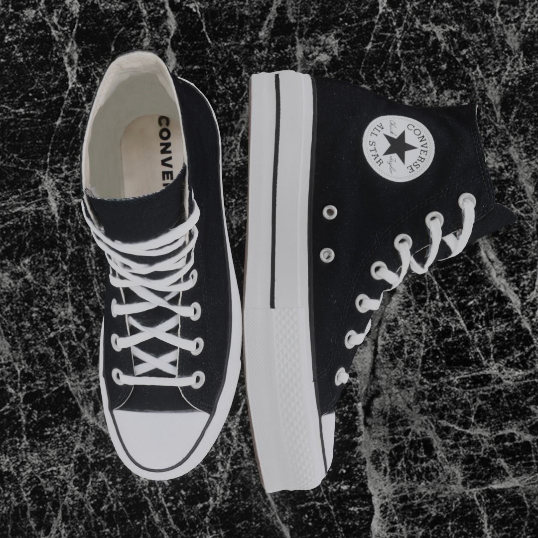 CONVERSE 3D SHOES - BLACK HIGH Low-poly 3D model_2
