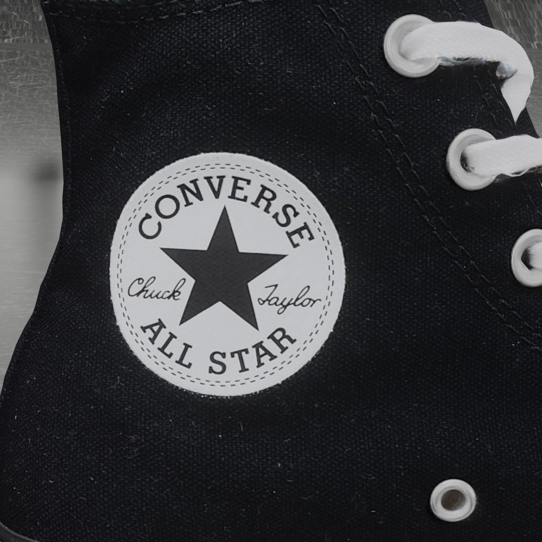 CONVERSE 3D SHOES - BLACK HIGH Low-poly 3D model_5