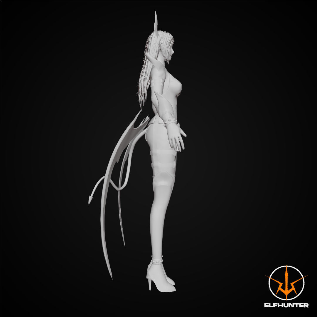 EXCLUSIVE ELF HUNTER EDITION RIGGED CHARACTER ELF BLUE DEVIL Low-poly 3D model_7