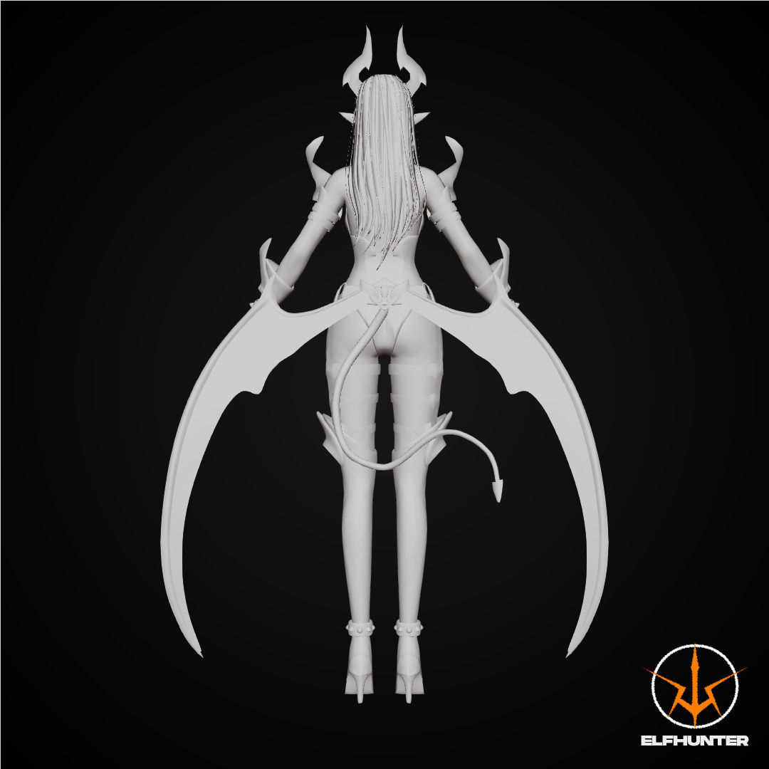 EXCLUSIVE ELF HUNTER EDITION RIGGED CHARACTER ELF BLUE DEVIL Low-poly 3D model_8