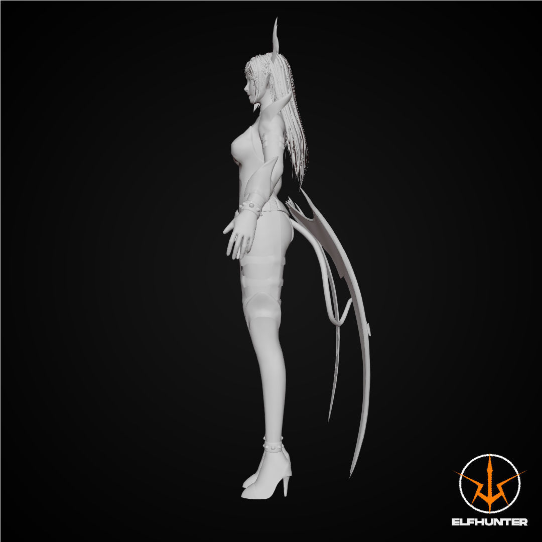 EXCLUSIVE ELF HUNTER EDITION RIGGED CHARACTER ELF BLUE DEVIL Low-poly 3D model_9