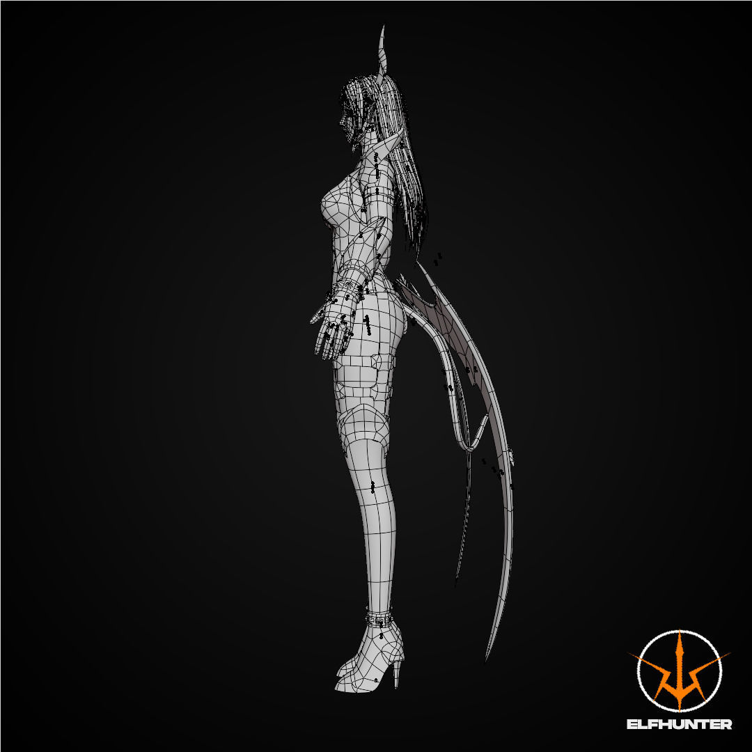 EXCLUSIVE ELF HUNTER EDITION RIGGED CHARACTER ELF BLUE DEVIL Low-poly 3D model_17