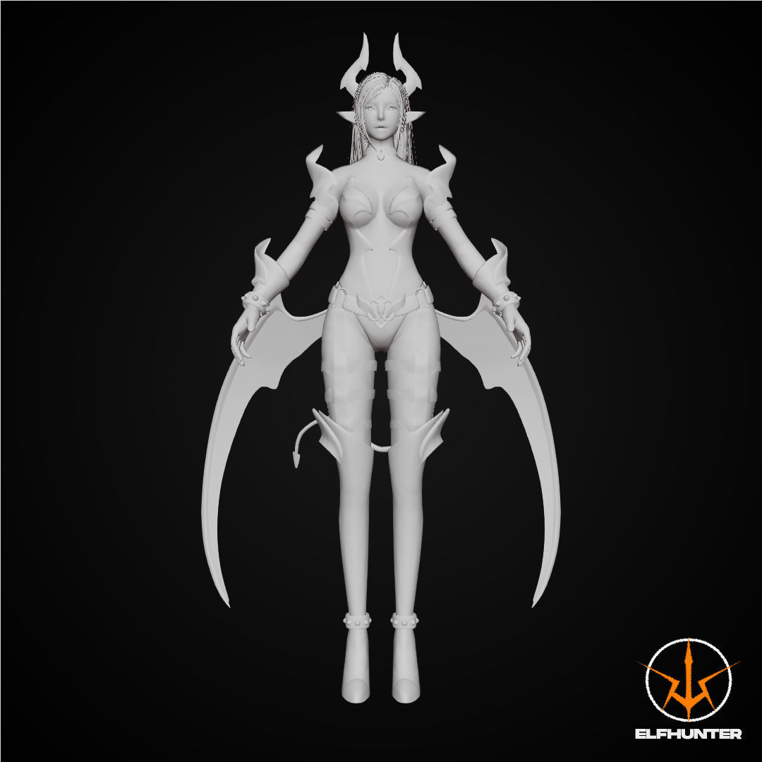EXCLUSIVE ELF HUNTER EDITION RIGGED CHARACTER ELF BLUE DEVIL Low-poly 3D model_6