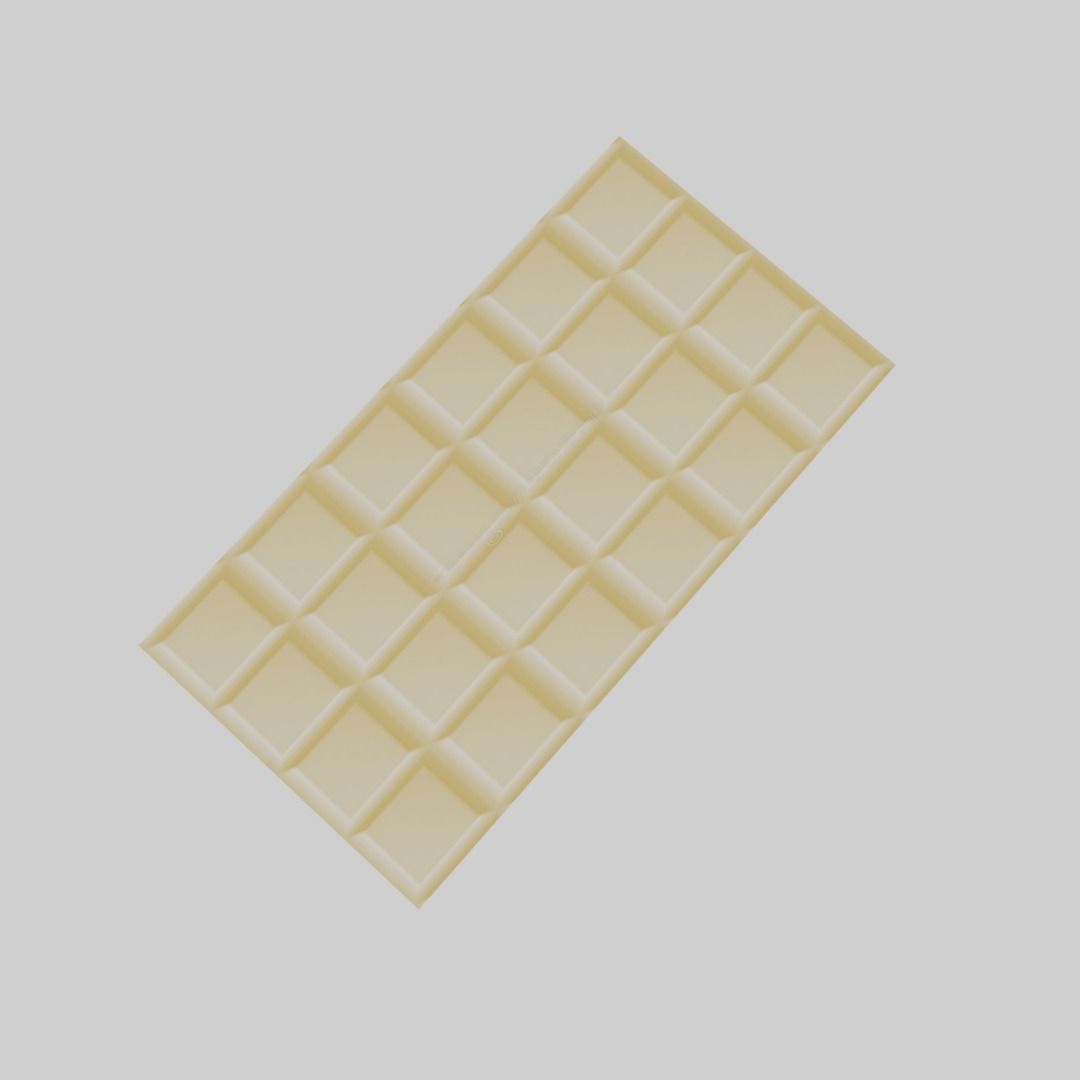 white chocolate bar Low-poly 3D model_8