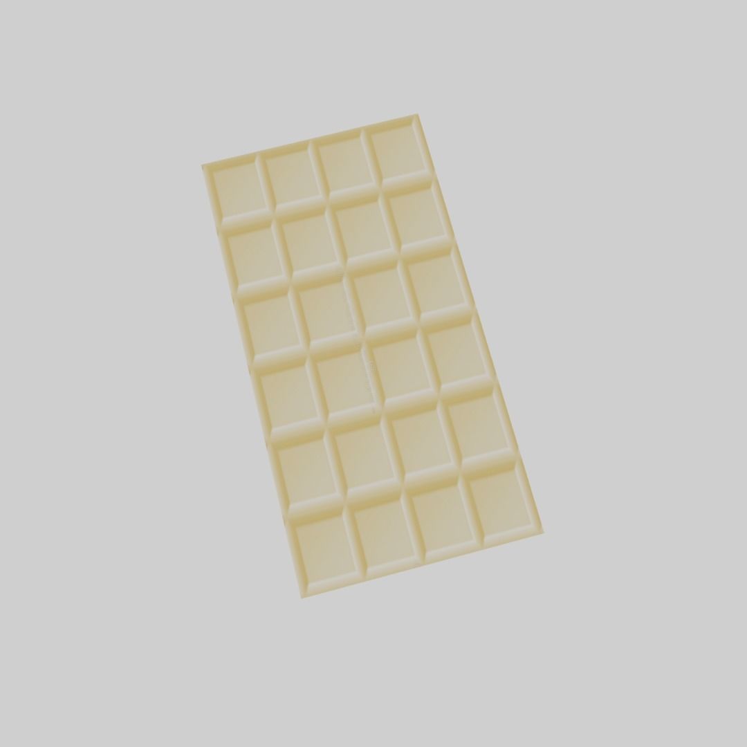 white chocolate bar Low-poly 3D model_10