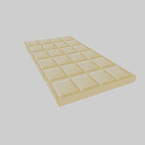 white chocolate bar Low-poly 3D model